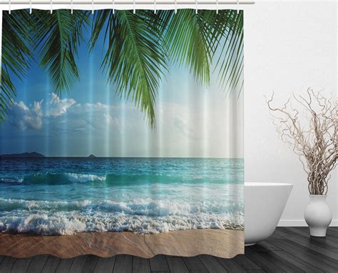 fabric beach shower curtain|unique beach shower curtains.